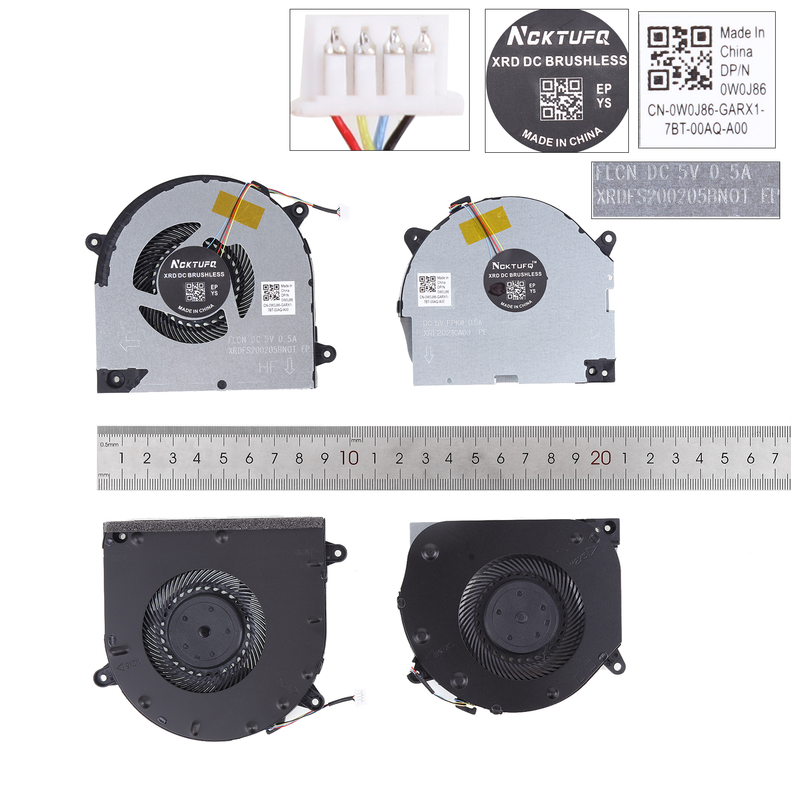 Picture of New Replacement CPU Cooling Fan For Lenovo y540-17 Y7000-17 17IRH （L+R,OEM） N/A Layout